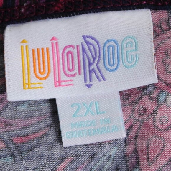 LuLaRoe Irma Tunic Top Pink Purple Blue Medallion Mandala Print - P2P 22" - Picture 3 of 6